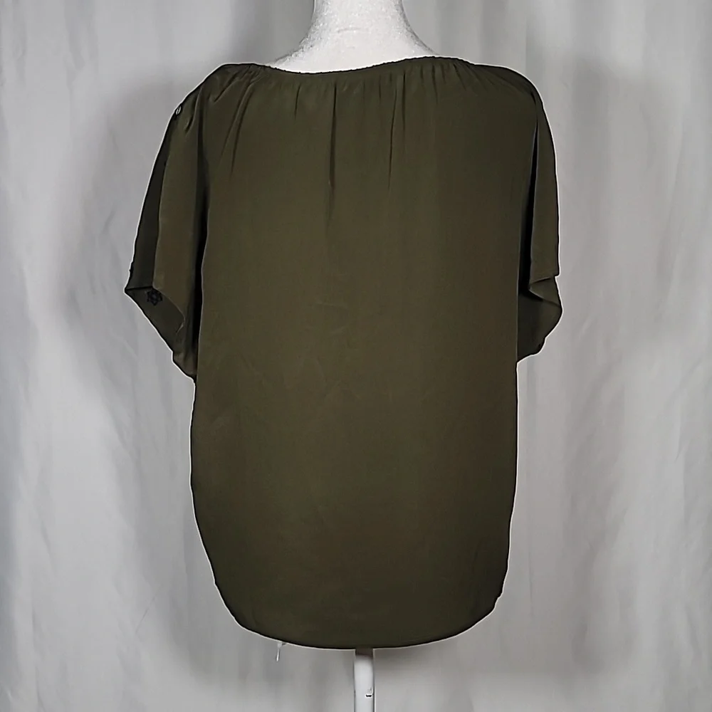 💚 TORY BURCH Silk Top with Sequins and Embroidery Size 2